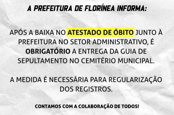 COMUNICADO IMPORTANTE: GUIA DE SEPULTAMENTO