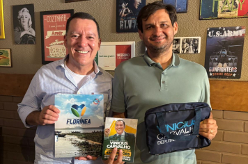 Encontro com o Deputado Federal Vinicius de Carvalho! Prefeito Sérgio Queijo busca recursos para Florínea!