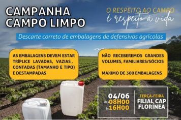 A Prefeitura Municipal de Florínea, em parceria com a CAP (Cooperativa Agropecuária de Pedrinhas), filial de Florínea, inicia a campanha 