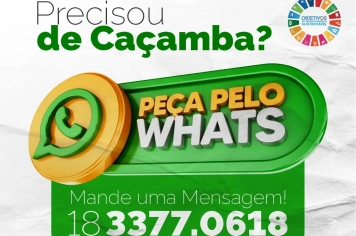 MAIS FACILIDADE NA PALMA DA SUA MÃO PARA SOLICITAR UMA CAÇAMBA!