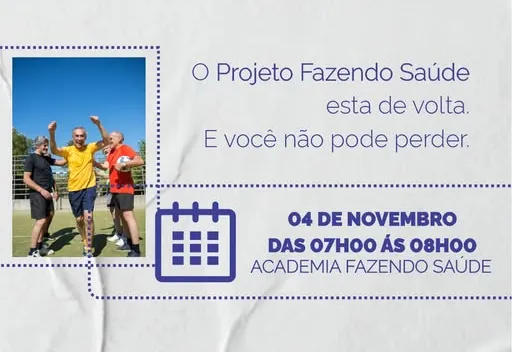 O PROJETO FAZENDO SAÚDE ESTA DE VOLTA!