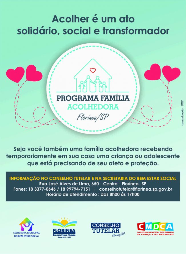 PROGRAMA ‘’FAMÍLIA ACOLHEDORA’’