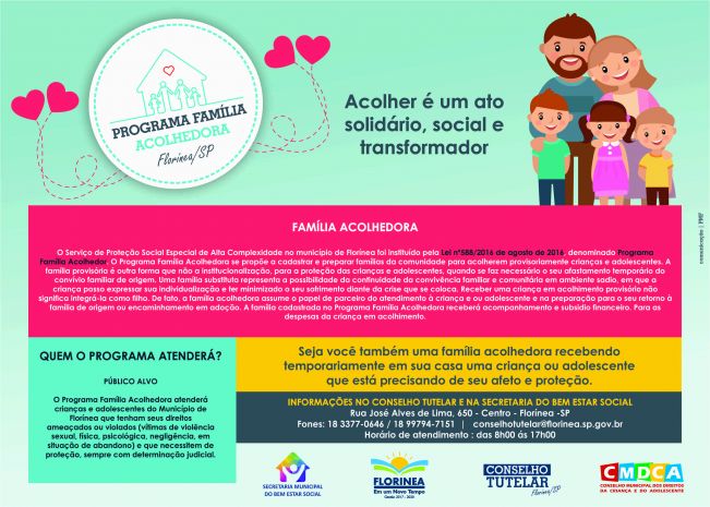 PROGRAMA ‘’FAMÍLIA ACOLHEDORA’’