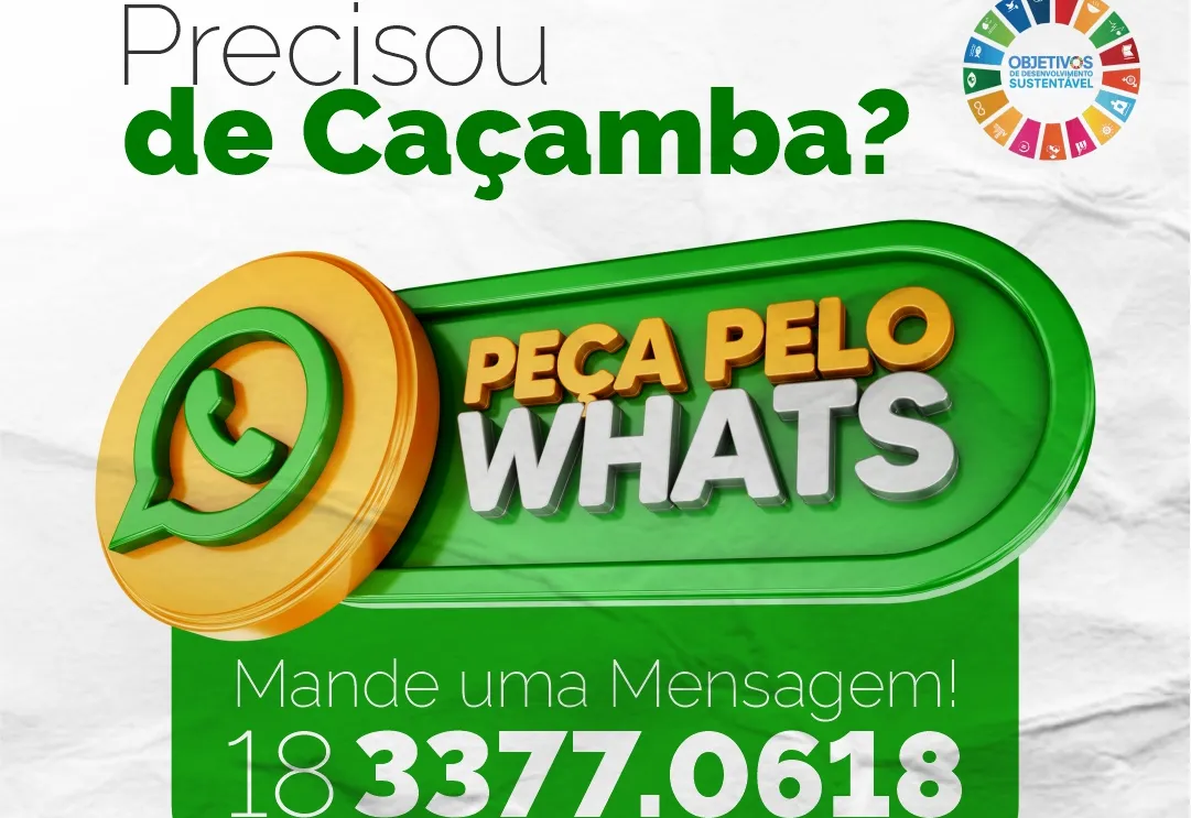 MAIS FACILIDADE NA PALMA DA SUA MÃO PARA SOLICITAR UMA CAÇAMBA!